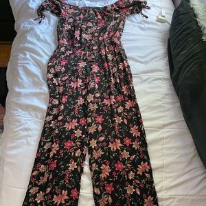 Black, off the shoulder jumpsuit